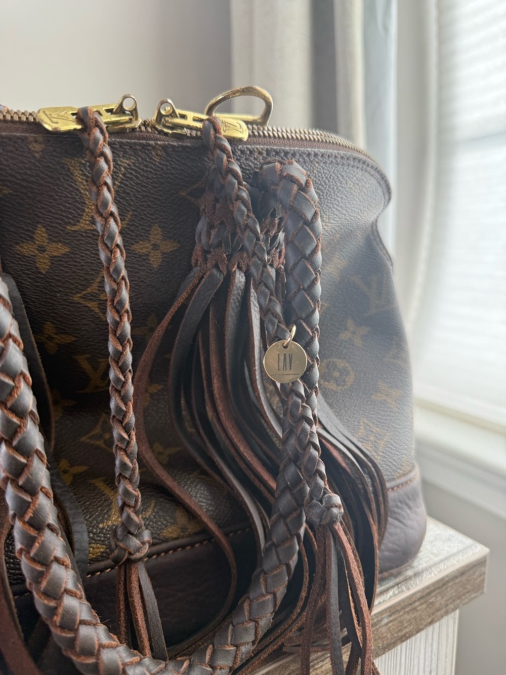 Louis Vuitton Monogram Braided Fringe Shoulder Bag in Dark Brown - Picture 4 of 12